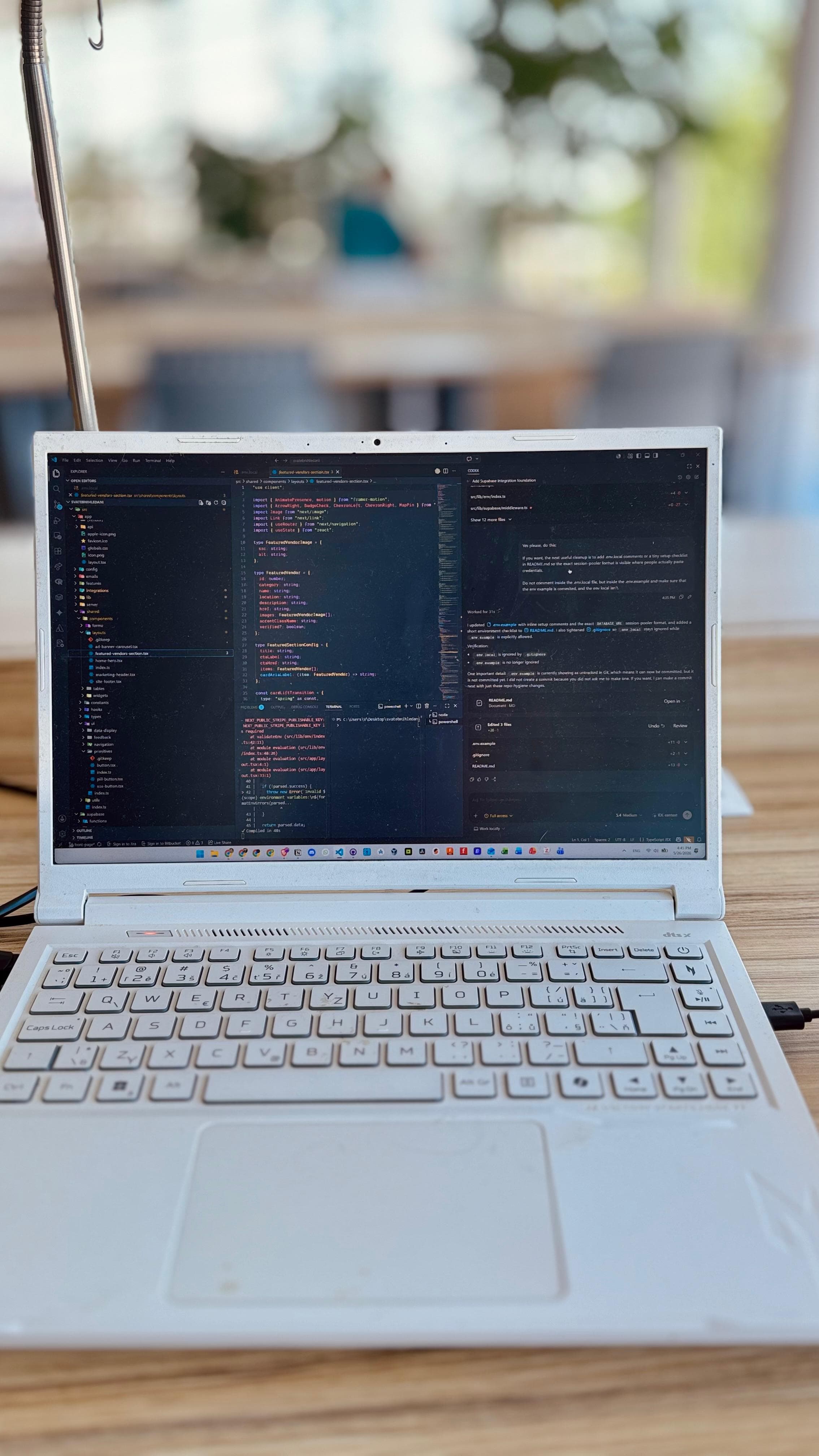 Notebook s otevřeným projektem ve Visual Studio Code