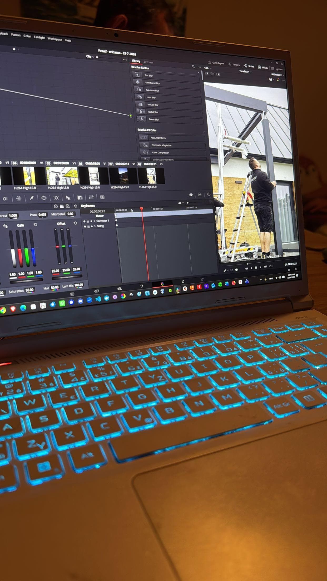 Střih a barevné úpravy videa v DaVinci Resolve